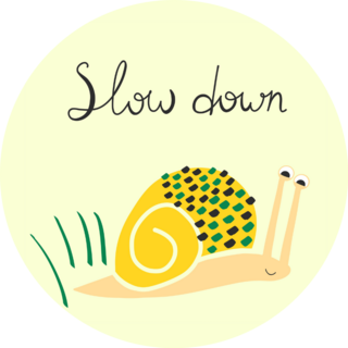 Slow Down Yellow Snail Sticker