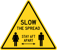 Slow The Spread Caution Sign Floor Sticker