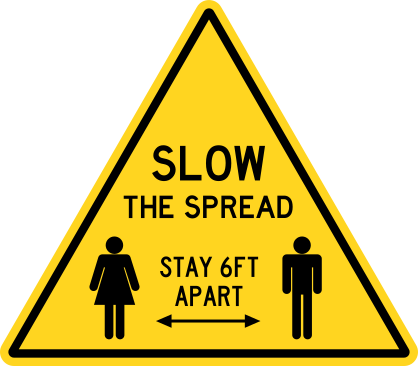 Slow The Spread Caution Sign Floor Sticker