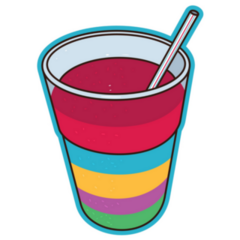 Slush Ice Drink Illustration Sticker