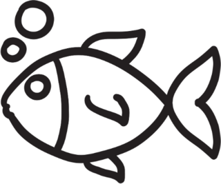 Small Fish and Bubbles Sticker