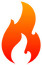 Small Red and Orange Flame Sticker