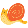 Small Yellow And Orange Snail Sticker