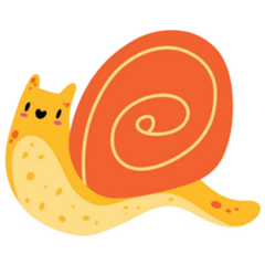 Small Yellow And Orange Snail Sticker