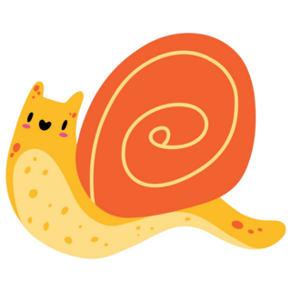 Small Yellow And Orange Snail Sticker