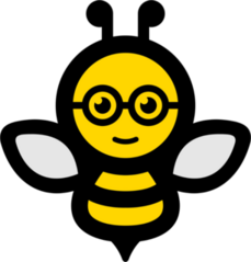 Smart Bee Icon Sticker