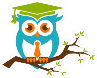 Smart Owl With Tie On A Branch Sticker