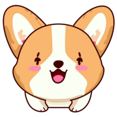 Smile Corgi Dog Kawaii Sticker
