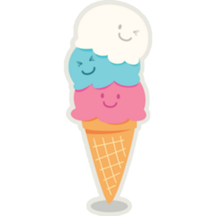 Smile Cute Ice Cream Sticker