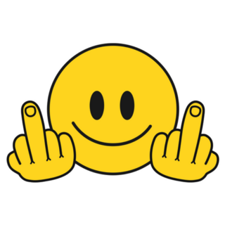 Smile Face Middle Finger Cartoon Sticker