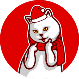 Smiley Christmas Cat Middle Finger Sticker