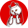 Smiley Christmas Cat Middle Finger Sticker