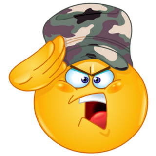 Smiley Emoticon Saluting Yes Sir Military Sticker
