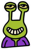 Smiling Alien Face Sticker
