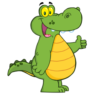 Smiling Alligator Thumbs Up Sticker