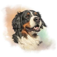 Smiling Bernese Watercolor Sticker