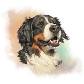 Smiling Bernese Watercolor Sticker