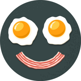 Smiling Breakfast Fried Egg Eyes Sticker 