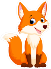 Smiling Cartoon Fox Sticker