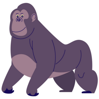 Smiling Cartoon Gorilla Sticker