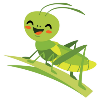 Smiling Cartoon Of A Grasshopper Sticker 