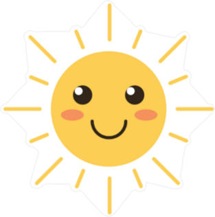 Smiling Cartoon Sun with Rosy Cheeks Sticker