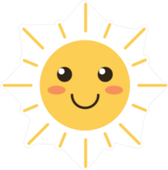 Smiling Cartoon Sun with Rosy Cheeks Sticker