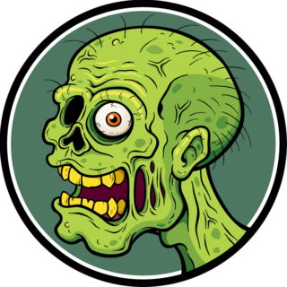 Smiling Cartoon Zombie Circle Sticker