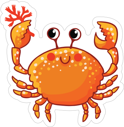Smiling Crab Sticker