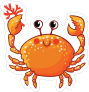 Smiling Crab Sticker
