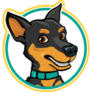 Smiling Doberman Sticker