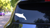 Smiling Dolphin Sticker on a Rear Car Window (New) example