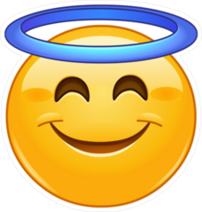 Smiling Emoji Face With Angel Halo Sticker