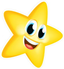 Smiling Gold Star Sticker
