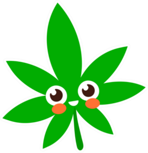 Smiling Happy Marijuana Leaf Cartoon Sticker
