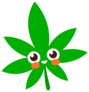 Smiling Happy Marijuana Leaf Cartoon Sticker