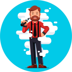 Smiling Hipster Holding Vape Pen Sticker