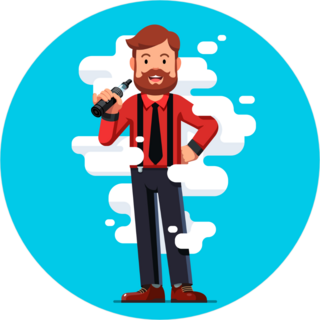 Smiling Hipster Holding Vape Pen Sticker