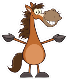 Smiling Horse Cartoon Sticker