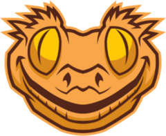 Smiling Orange Gecko Head Sticker