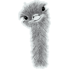 Smiling Ostrich Head Sticker