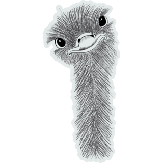 Smiling Ostrich Head Sticker