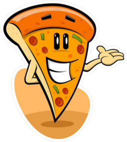 Smiling Pizza Slice Cartoon Sticker