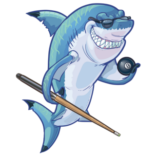 Smiling Pool Shark Sticker