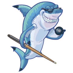 Smiling Pool Shark Sticker