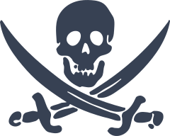 Smiling Skull With Swords Sticker