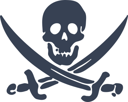 Smiling Skull With Swords Sticker