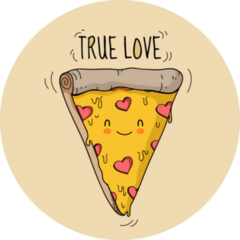 Smiling Slice Of True Love Pizza Sticker
