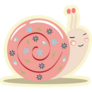 Smiling Snail With Flowers Spring Sticker