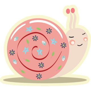 Smiling Snail With Flowers Spring Sticker